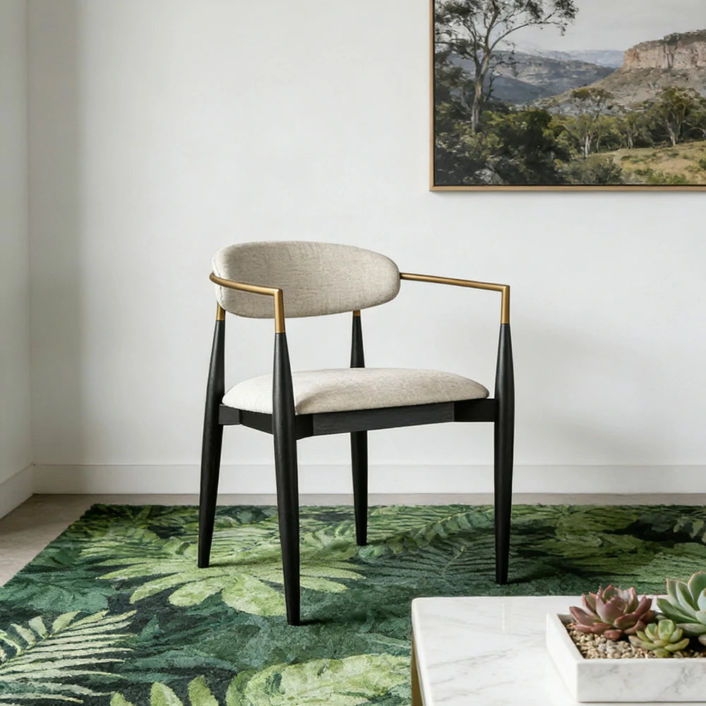 LIVARA 75/105cm Lounge Chair Half-Round Backrest High-Resilience Foam Solid Wood Tapered Legs Comfortable Seat - Beige