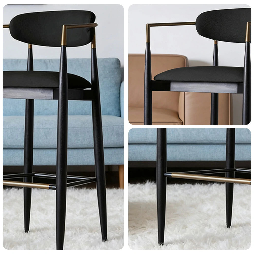 LIVARA 75/105cm Lounge Chair Half-Round Backrest High-Resilience Foam Solid Wood Tapered Legs Comfortable Seat - Black