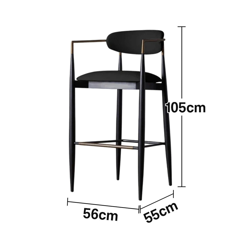 LIVARA 75/105cm Lounge Chair Half-Round Backrest High-Resilience Foam Solid Wood Tapered Legs Comfortable Seat - Black