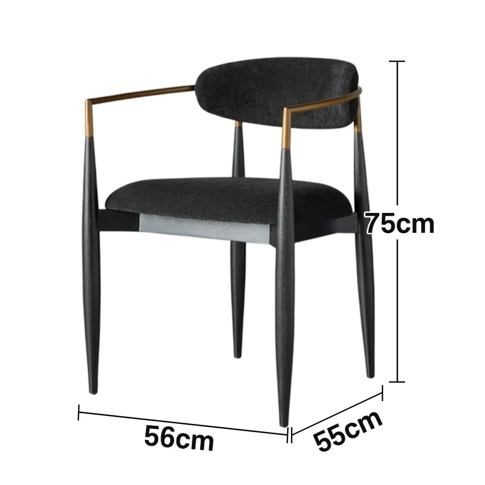 LIVARA 75/105cm Lounge Chair Half-Round Backrest High-Resilience Foam Solid Wood Tapered Legs Comfortable Seat - Black