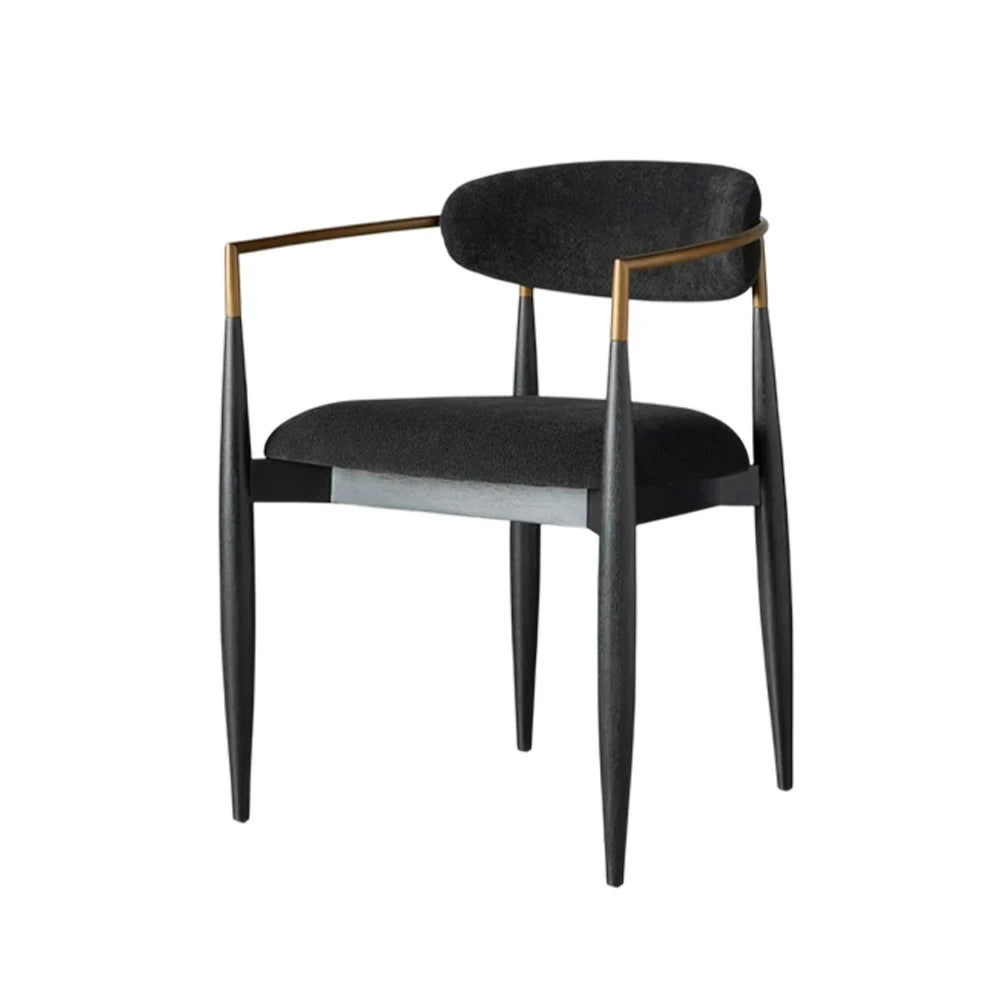 LIVARA 75/105cm Lounge Chair Half-Round Backrest High-Resilience Foam Solid Wood Tapered Legs Comfortable Seat - Black