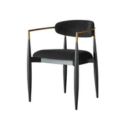 LIVARA 75/105cm Lounge Chair Half-Round Backrest High-Resilience Foam Solid Wood Tapered Legs Comfortable Seat - Black