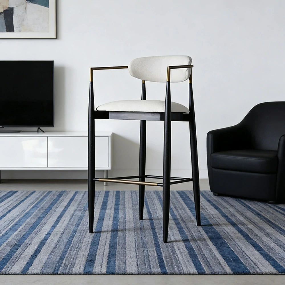 LIVARA Lounge Chair Half-Round Backrest High-Resilience Foam Solid Wood Tapered Legs Comfortable Seat - White