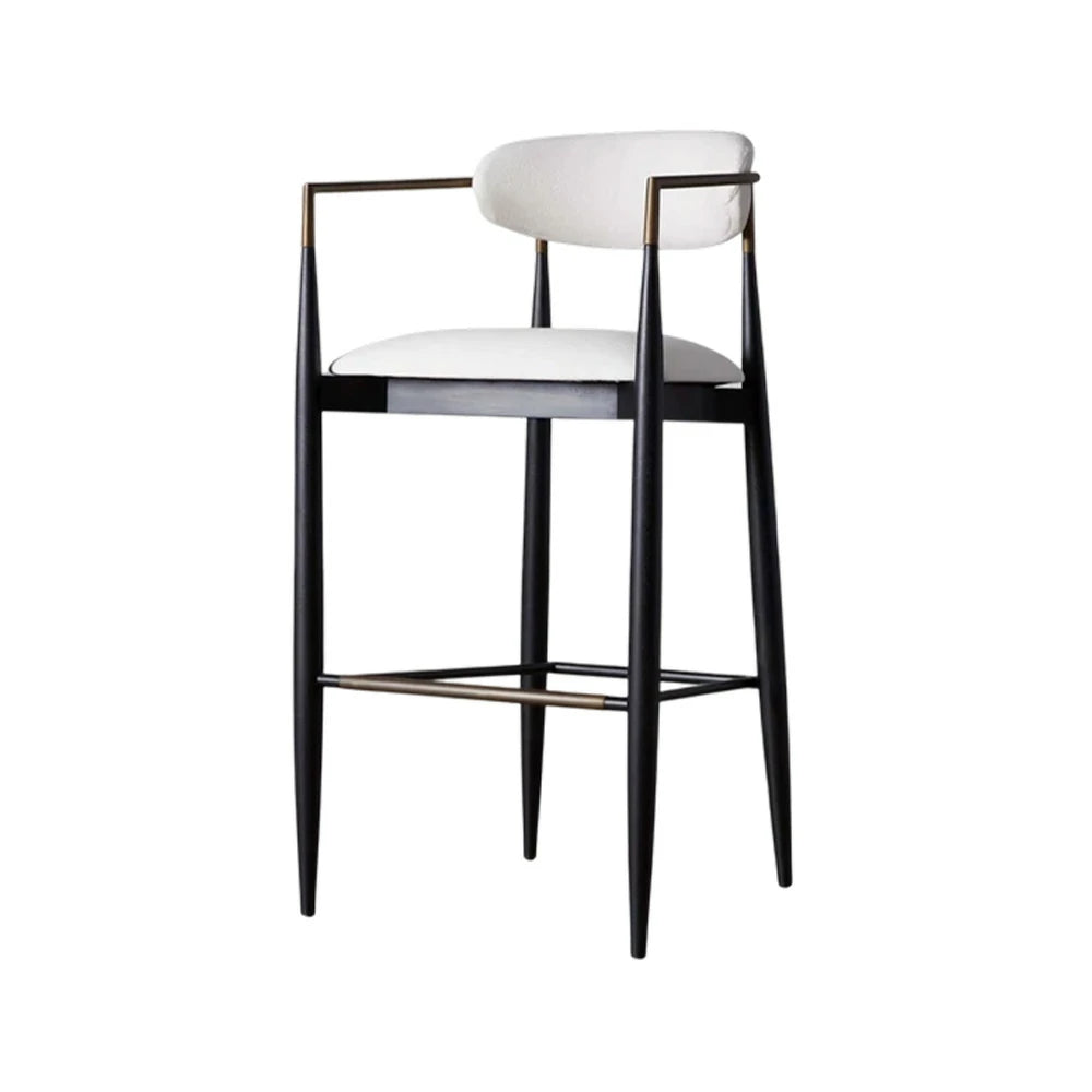 LIVARA Lounge Chair Half-Round Backrest High-Resilience Foam Solid Wood Tapered Legs Comfortable Seat - White