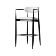 LIVARA Lounge Chair Half-Round Backrest High-Resilience Foam Solid Wood Tapered Legs Comfortable Seat - White