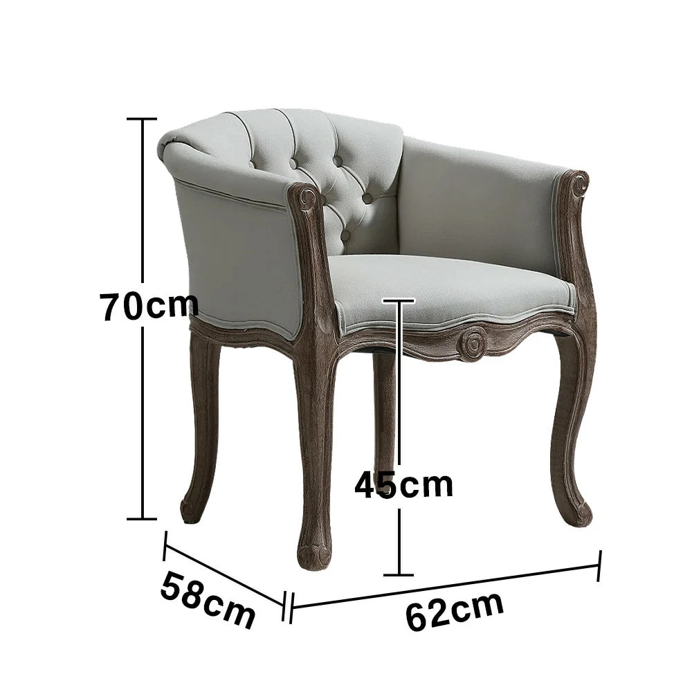 LIVARA Deep Blue Vintage Accent Armchair - Retro PU Leather, Solid Wood Frame, Tufted Backrest, Elegant Living Room Single Sofa Chair - Beige