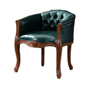 LIVARA Color Patchwork Vintage Accent Armchair - Colorful Patchwork Fabric Upholstery, Solid Wood Frame, Tufted Backrest, Elegant Living Room Single Sofa Chair - Green