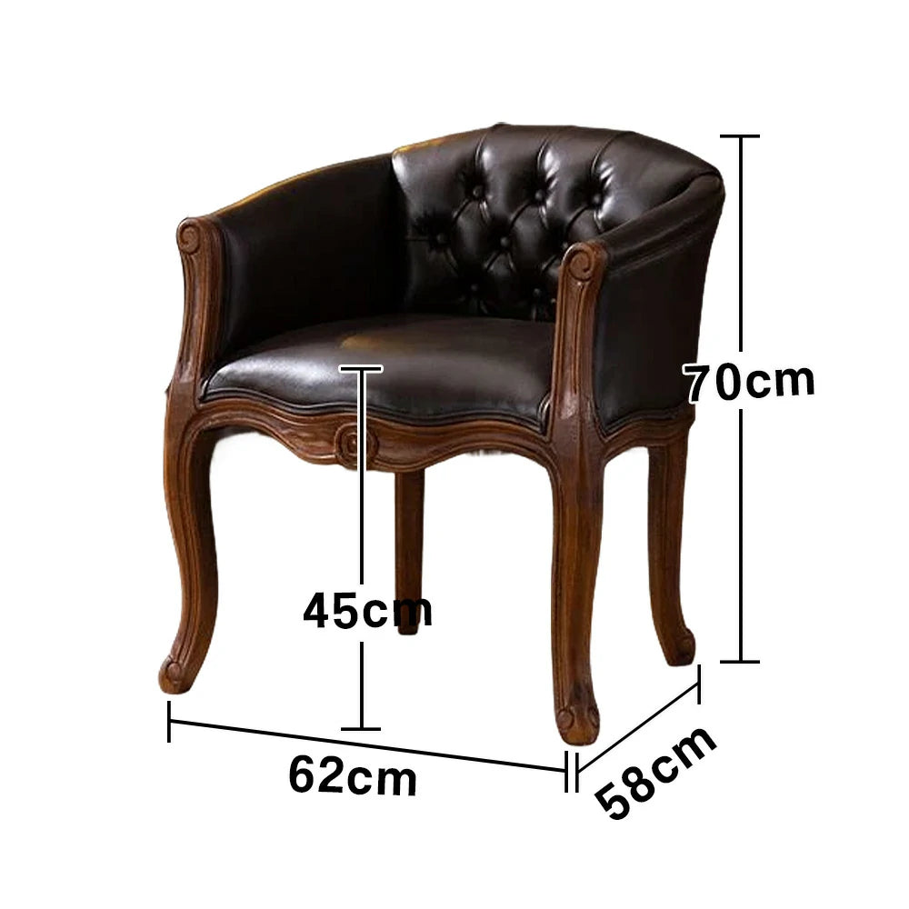 LIVARA Color Patchwork Vintage Accent Armchair - Colorful Patchwork Fabric Upholstery, Solid Wood Frame, Tufted Backrest, Elegant Living Room Single Sofa Chair - Coffee