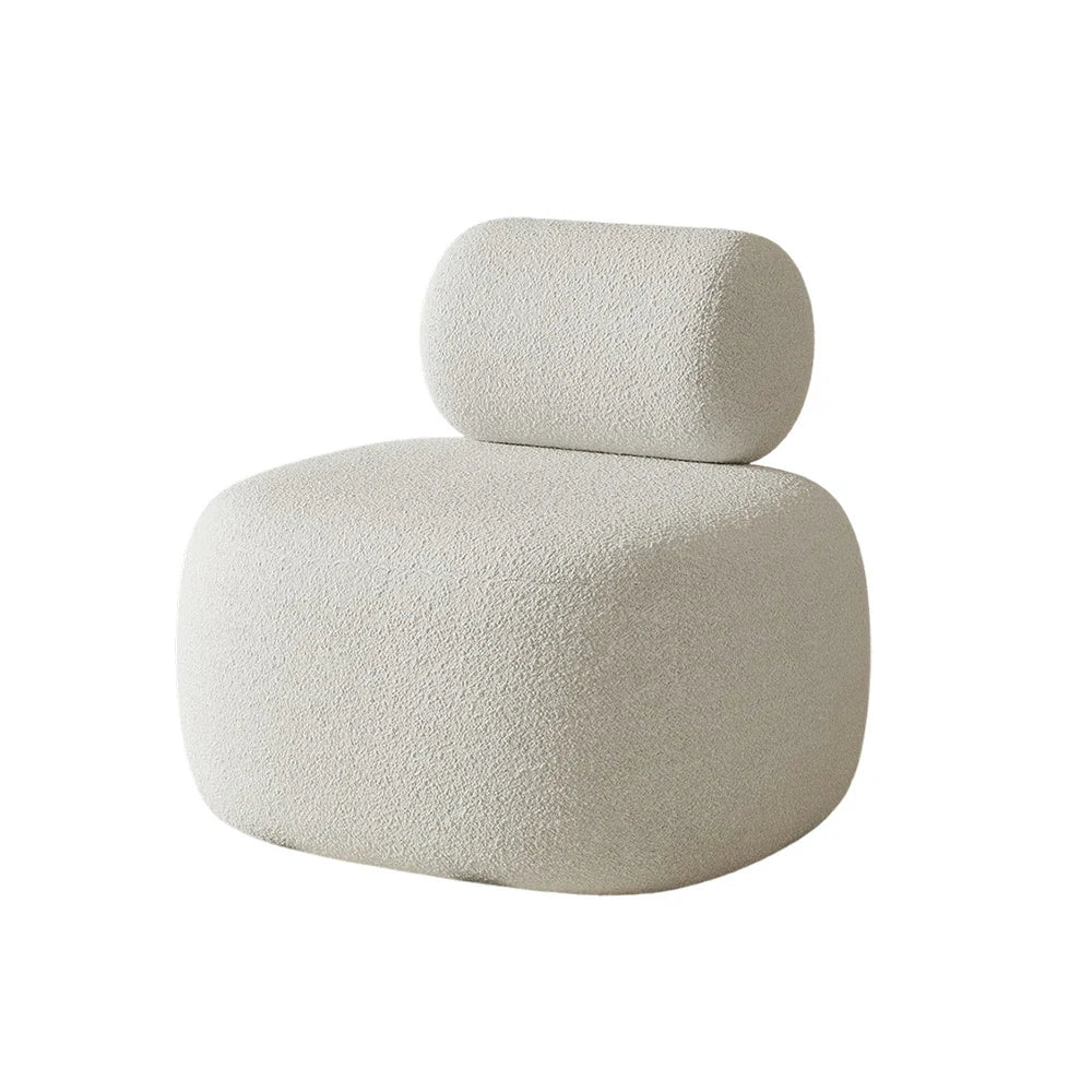 LIVARA 90/120/180cm Sofa Lamb Fleece Upholstered, Ergonomic Curved Design, High-Density Sponge, Soft Touch, Durable Comfort - White