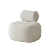 LIVARA 90/120/180cm Sofa Lamb Fleece Upholstered, Ergonomic Curved Design, High-Density Sponge, Soft Touch, Durable Comfort - White