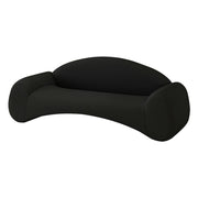 LIVARA 170/210cm Sofa Cat-Scratch-Resistant Leather Upholstered, Waterproof, Easy-to-Clean, Ergonomic Curved Design, High-Density Sponge - Black