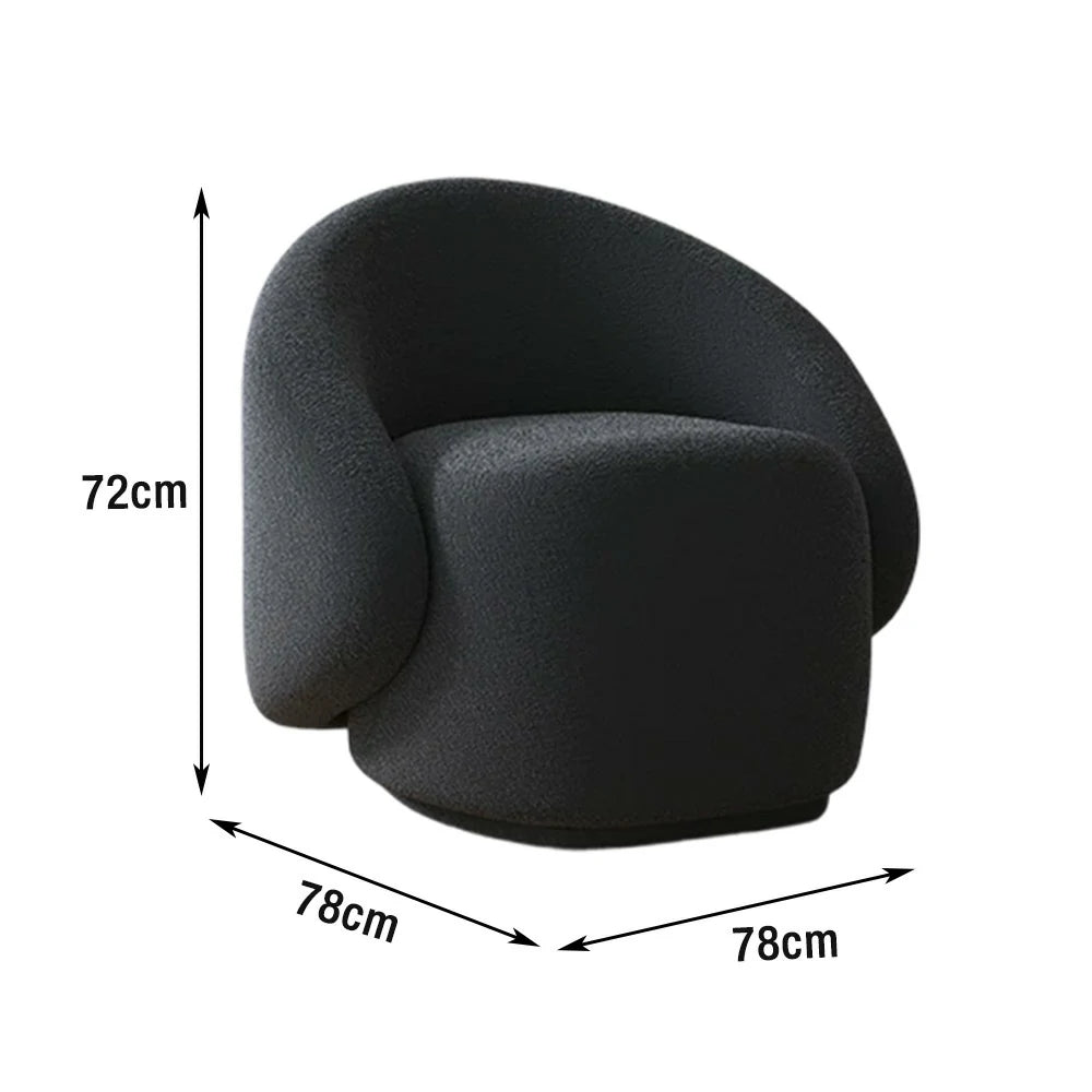 LIVARA Single Sofa Chair, Sherpa Fleece Upholstery, High-Density Sponge, Solid Wood Frame, Arc Springs & Straps, Soft & Durable Comfort - Black