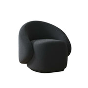LIVARA Single Sofa Chair, Sherpa Fleece Upholstery, High-Density Sponge, Solid Wood Frame, Arc Springs & Straps, Soft & Durable Comfort - Black