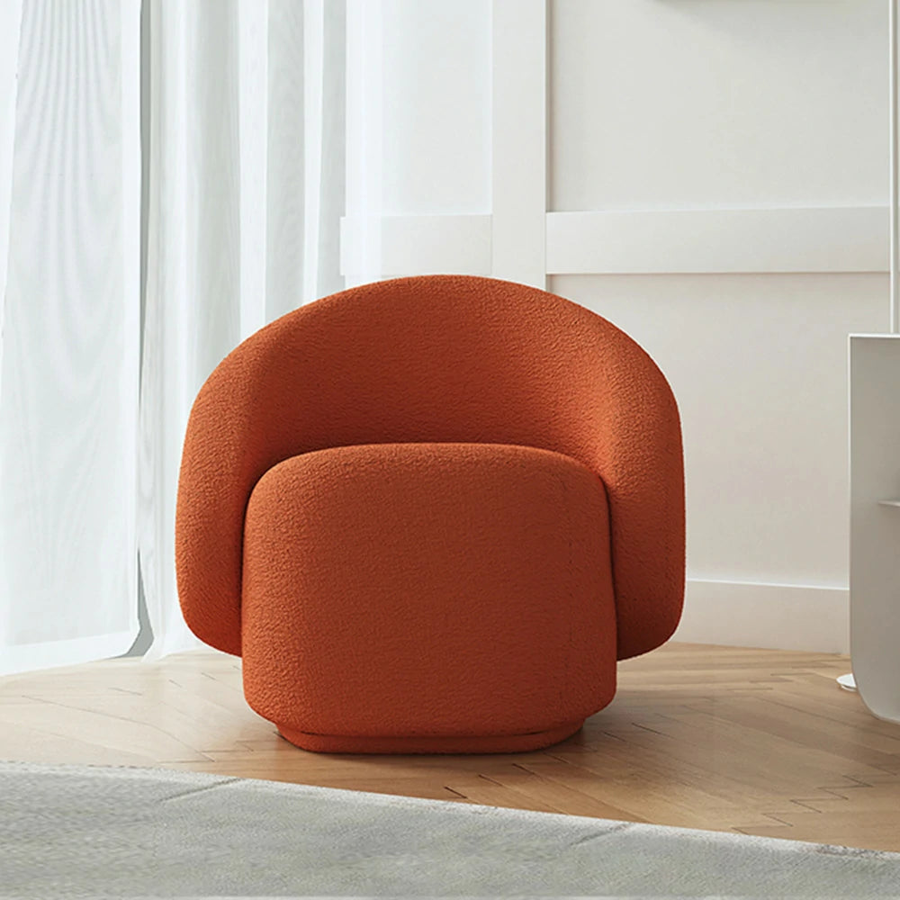 LIVARA Single Sofa Chair, Sherpa Fleece Upholstery, High-Density Sponge, Solid Wood Frame, Arc Springs & Straps, Soft & Durable Comfort - Orange