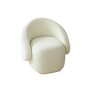 LIVARA Single Sofa Chair, Sherpa Fleece Upholstery, High-Density Sponge, Solid Wood Frame, Arc Springs & Straps, Soft & Durable Comfort - White