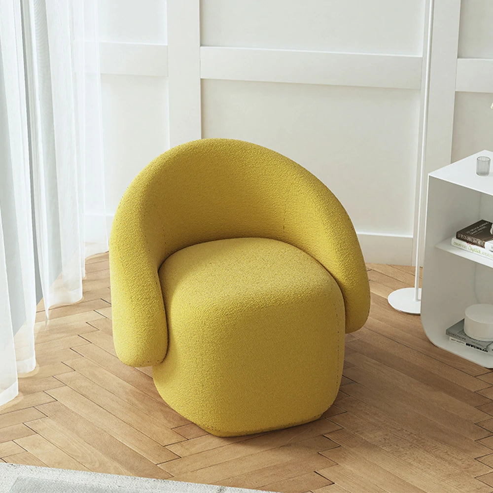 LIVARA Single Sofa Chair, Sherpa Fleece Upholstery, High-Density Sponge, Solid Wood Frame, Arc Springs & Straps, Soft & Durable Comfort - Yellow
