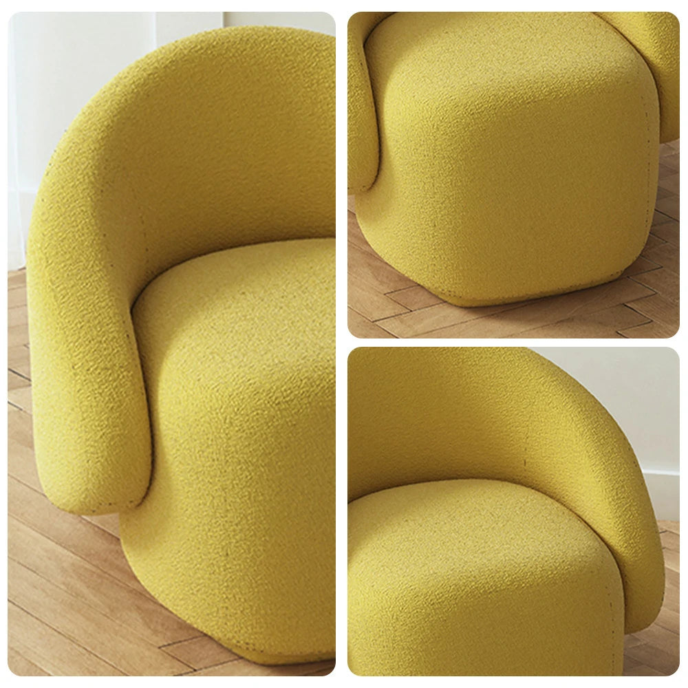 LIVARA Single Sofa Chair, Sherpa Fleece Upholstery, High-Density Sponge, Solid Wood Frame, Arc Springs & Straps, Soft & Durable Comfort - Yellow