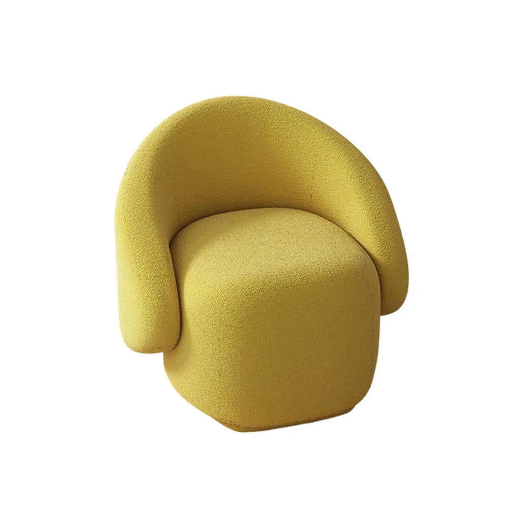 LIVARA Single Sofa Chair, Sherpa Fleece Upholstery, High-Density Sponge, Solid Wood Frame, Arc Springs & Straps, Soft & Durable Comfort - Yellow