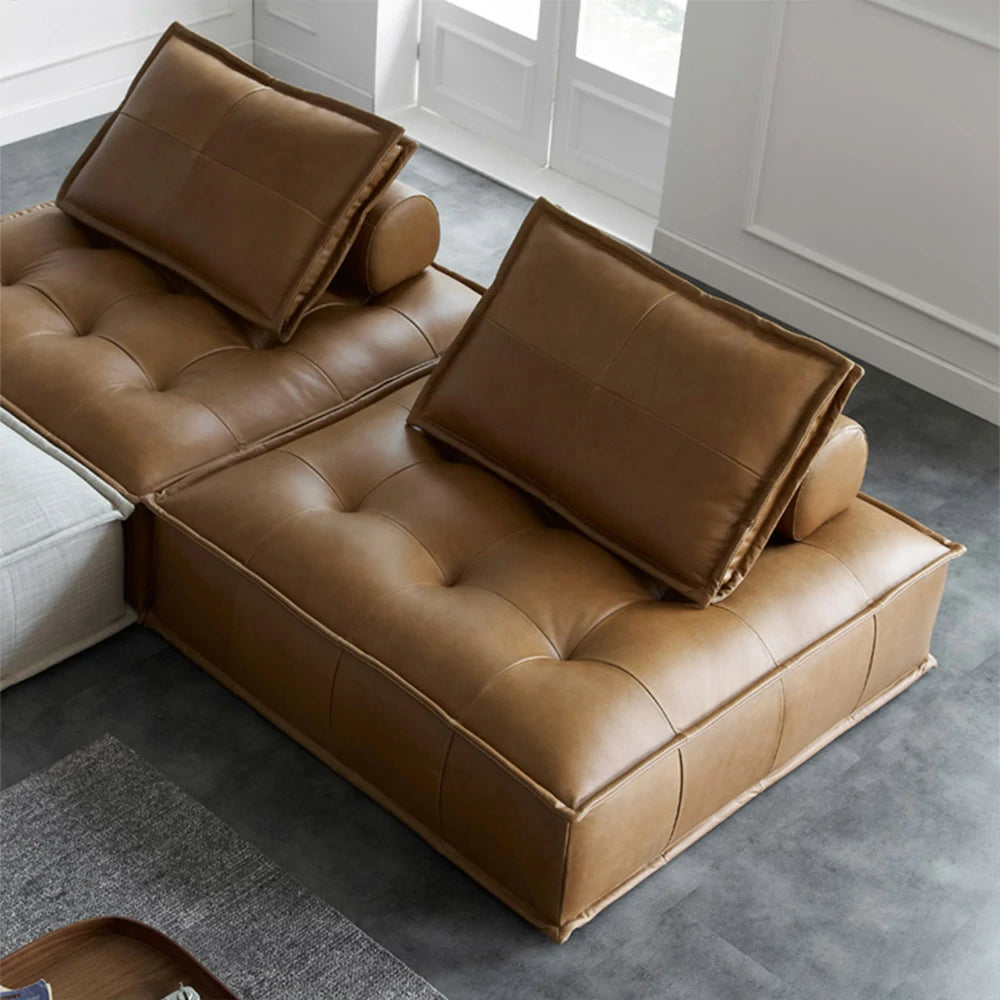 LIVARA Single Sofa Chair, PU Leather Upholstery, High-Density Sponge with Latex Layer, Independent Spring Seat, Supportive & Comfortable Design - Brown