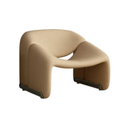 LIVARA Single Sofa Chair, Sherpa Fleece Upholstery, Contemporary Curved Frame, Resilient High-Density Cushion, Cozy Seating, Sturdy & Stylish - Brown