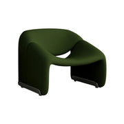 LIVARA Single Sofa Chair, Sherpa Fleece Upholstery, Contemporary Curved Frame, Resilient High-Density Cushion, Cozy Seating, Sturdy & Stylish - Green