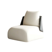 LIVARA Single Sofa Chair, PU Leather Upholstery, Ergonomic Low-Profile Design, High-Density Sponge Cushion, Sturdy & Comfortable Seating - Black & White