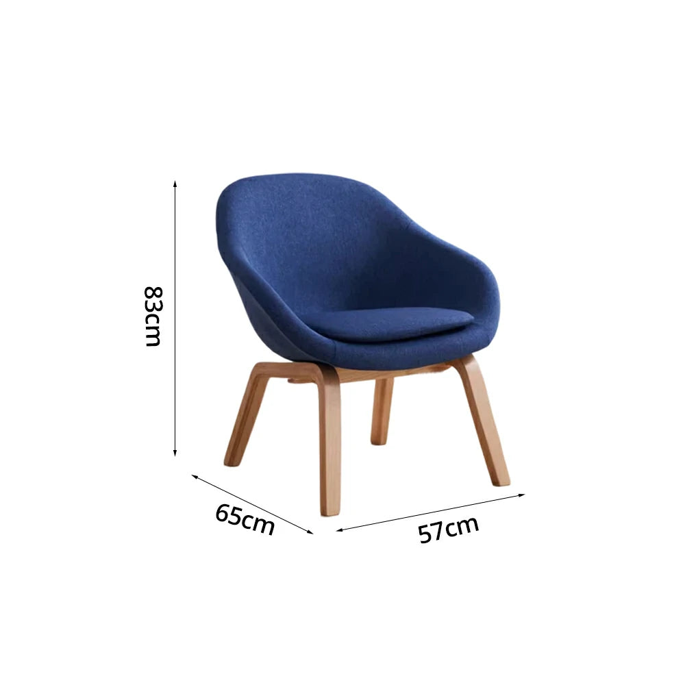 LIVARA Accent Chair - Ergonomic Pressure-Relief Design - Reinforced Solid Wood Frame - High-Density Foam & Cotton-Linen Upholstery - Blue