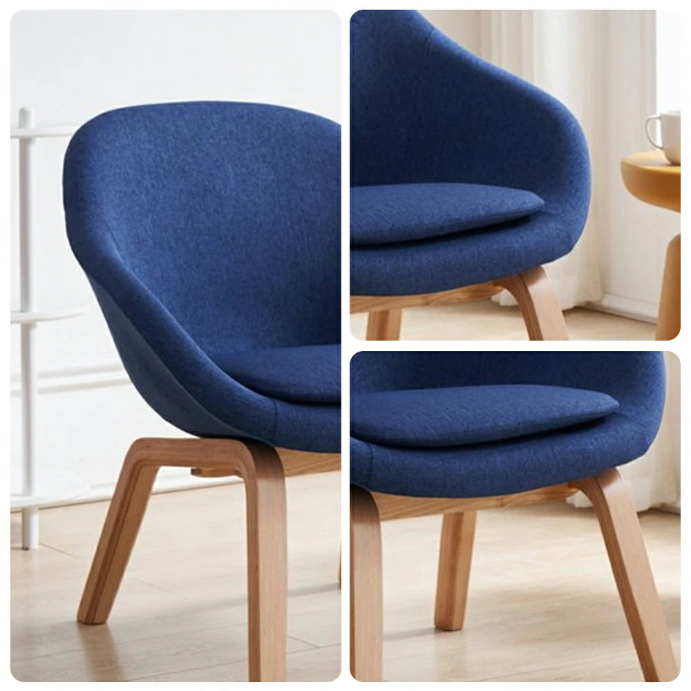 LIVARA Accent Chair - Ergonomic Pressure-Relief Design - Reinforced Solid Wood Frame - High-Density Foam & Cotton-Linen Upholstery - Blue