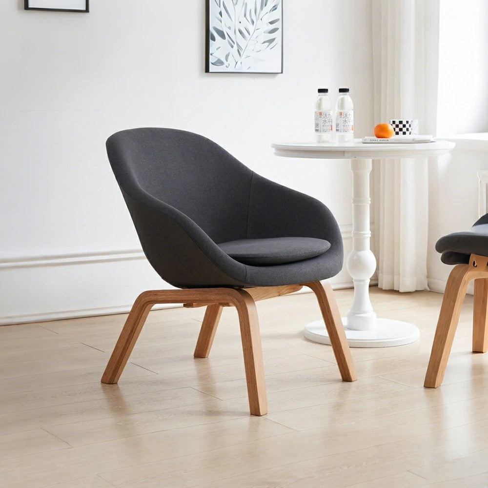 LIVARA Accent Chair - Ergonomic Pressure-Relief Design - Reinforced Solid Wood Frame - High-Density Foam & Cotton-Linen Upholstery - Grey