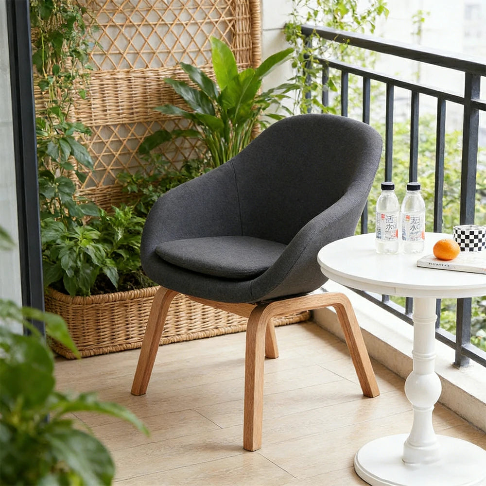 LIVARA Accent Chair - Ergonomic Pressure-Relief Design - Reinforced Solid Wood Frame - High-Density Foam & Cotton-Linen Upholstery - Grey