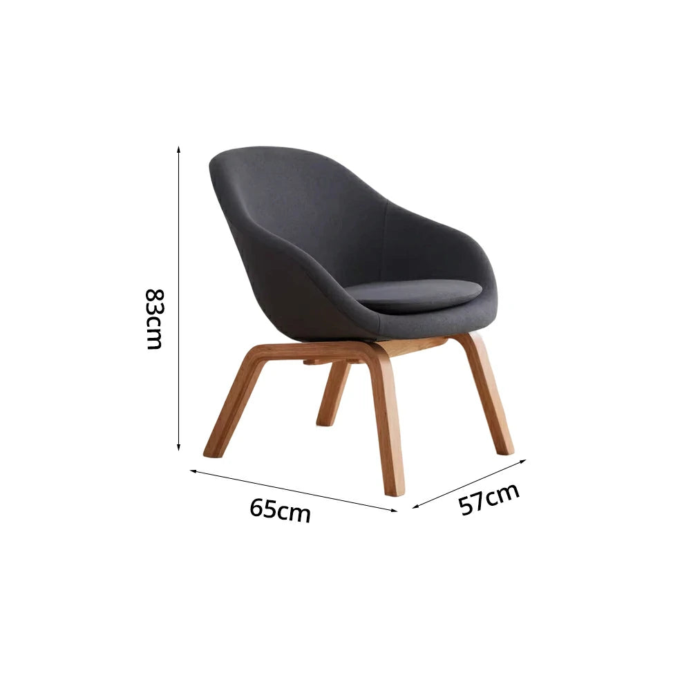 LIVARA Accent Chair - Ergonomic Pressure-Relief Design - Reinforced Solid Wood Frame - High-Density Foam & Cotton-Linen Upholstery - Grey