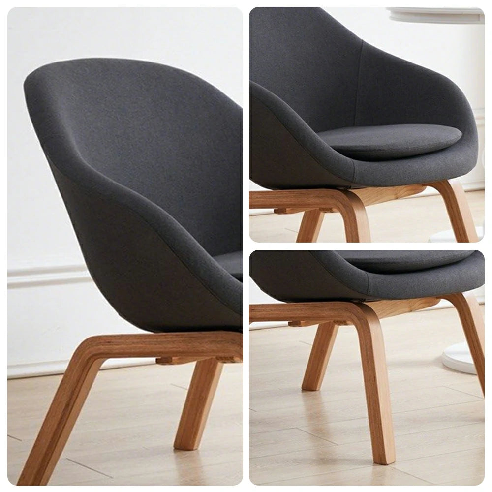 LIVARA Accent Chair - Ergonomic Pressure-Relief Design - Reinforced Solid Wood Frame - High-Density Foam & Cotton-Linen Upholstery - Grey