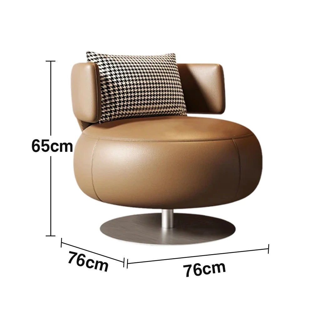 LIVARA Swivel Chair Soft Silicone Leather UTTP Honeycomb Foam High Resilience Modern Design - Brown