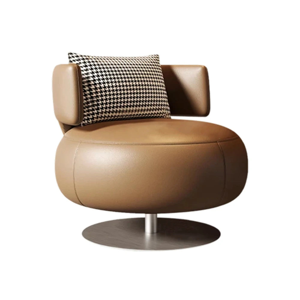 LIVARA Swivel Chair Soft Silicone Leather UTTP Honeycomb Foam High Resilience Modern Design - Brown