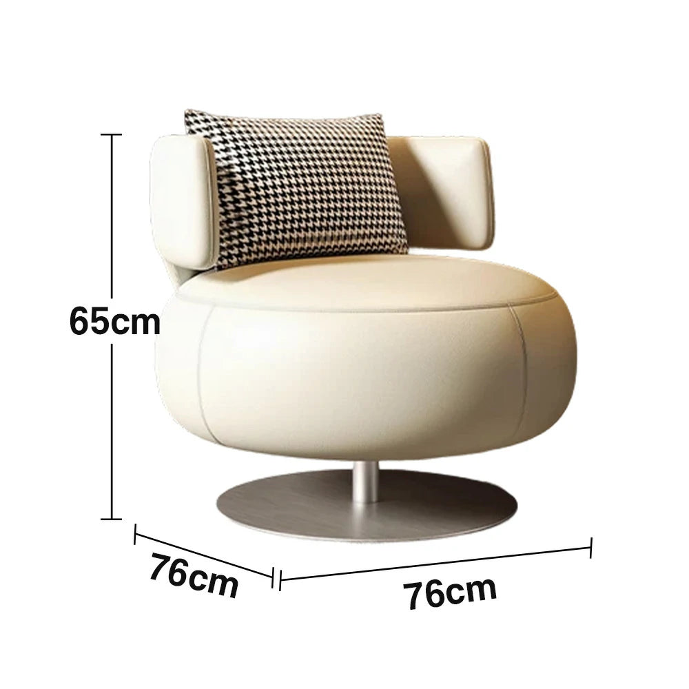 LIVARA Swivel Chair Soft Silicone Leather UTTP Honeycomb Foam High Resilience Modern Design - Beige