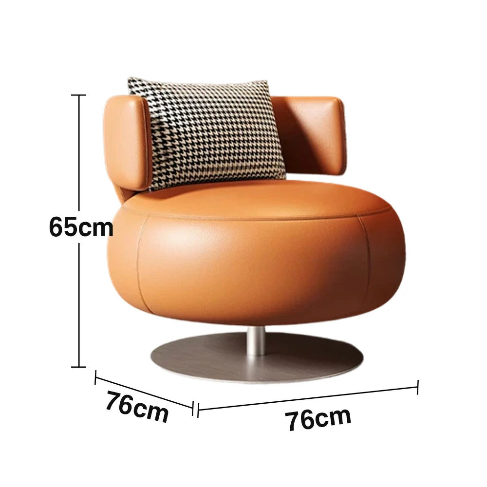 LIVARA Swivel Chair Soft Silicone Leather UTTP Honeycomb Foam High Resilience Modern Design - Orange
