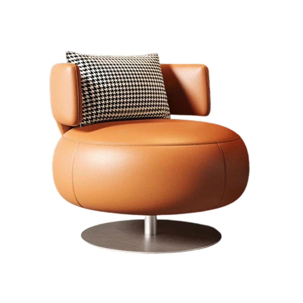 LIVARA Swivel Chair Soft Silicone Leather UTTP Honeycomb Foam High Resilience Modern Design - Orange