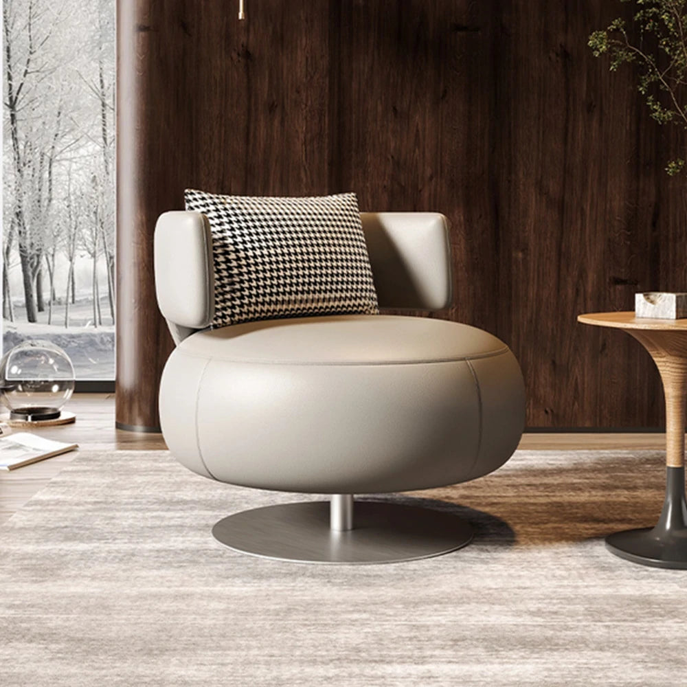 LIVARA Swivel Chair Soft Silicone Leather UTTP Honeycomb Foam High Resilience Modern Design - Grey