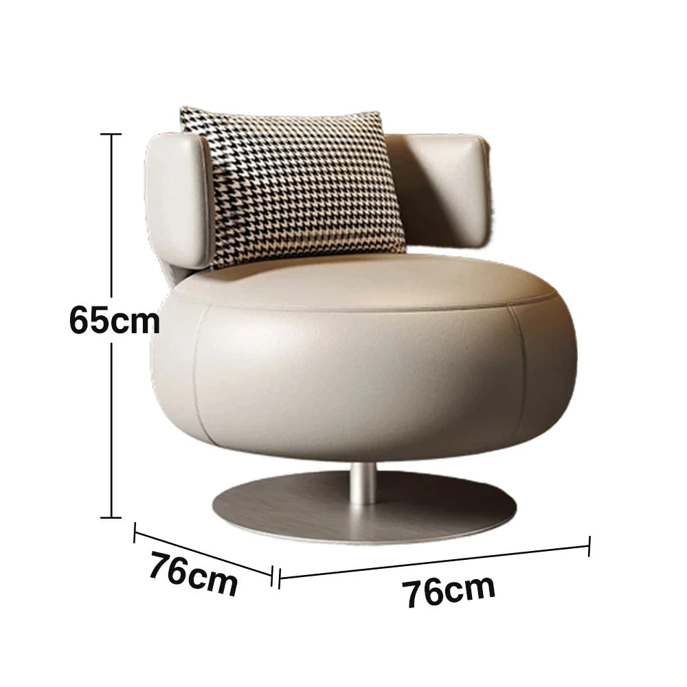 LIVARA Swivel Chair Soft Silicone Leather UTTP Honeycomb Foam High Resilience Modern Design - Grey