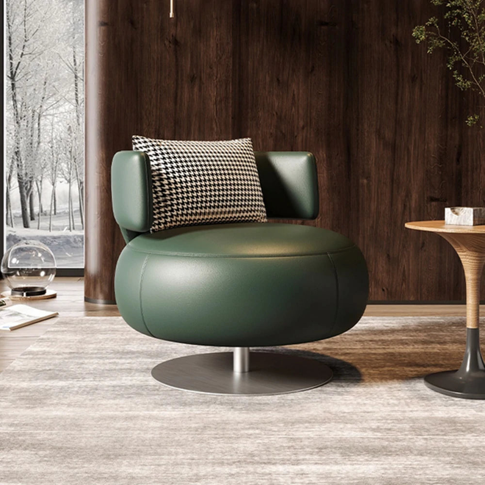 LIVARA Swivel Chair Soft Silicone Leather UTTP Honeycomb Foam High Resilience Modern Design - Green