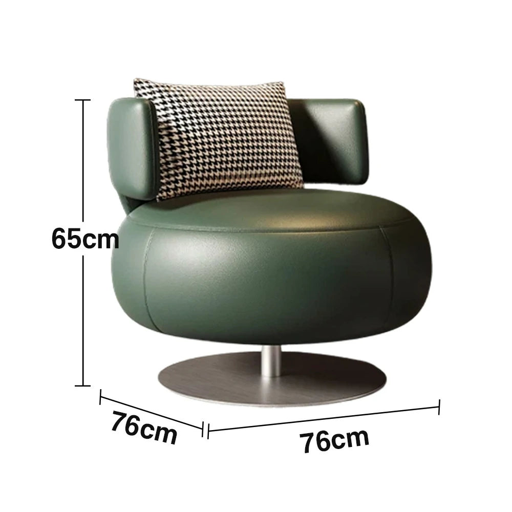 LIVARA Swivel Chair Soft Silicone Leather UTTP Honeycomb Foam High Resilience Modern Design - Green