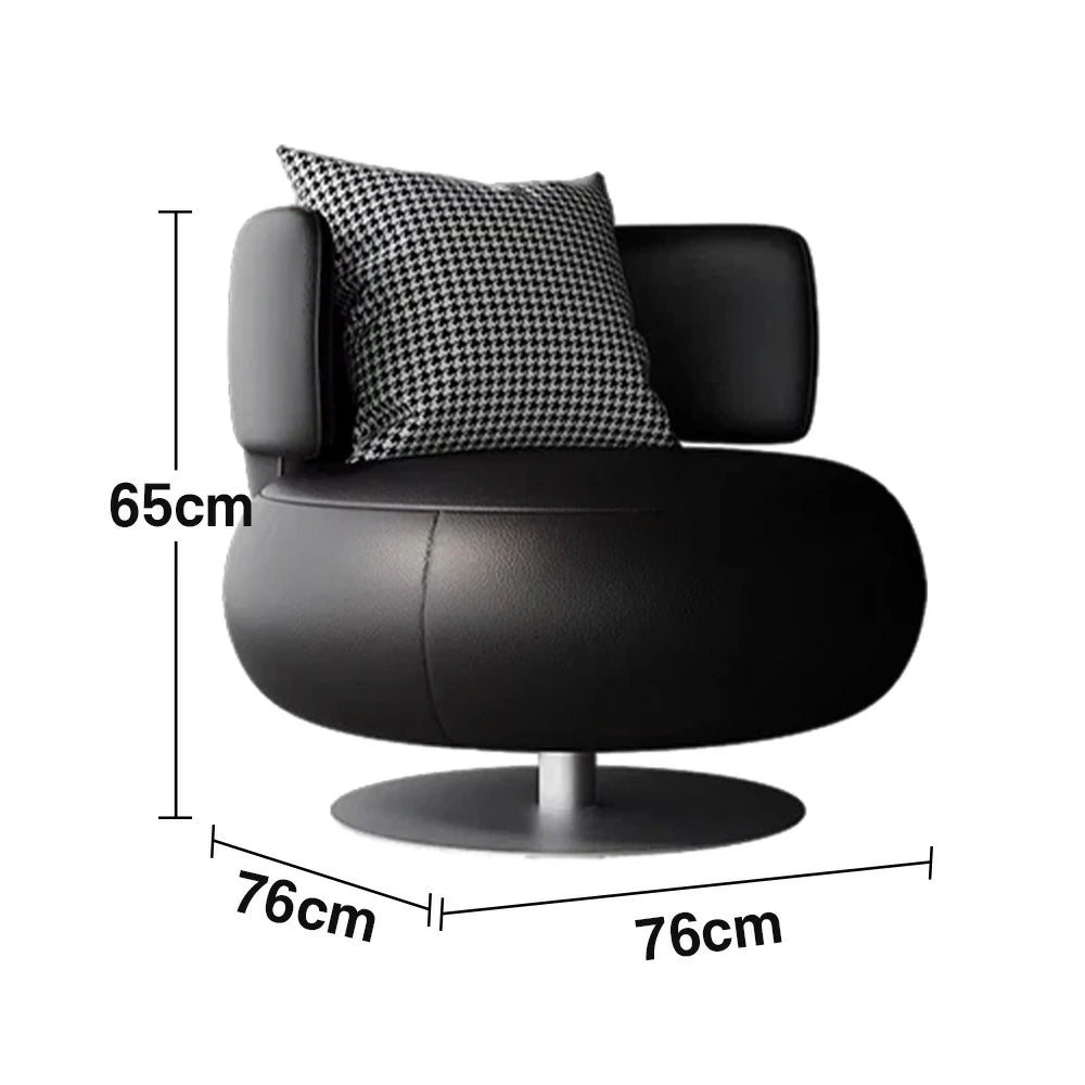 LIVARA Swivel Chair Soft Silicone Leather UTTP Honeycomb Foam High Resilience Modern Design - Black