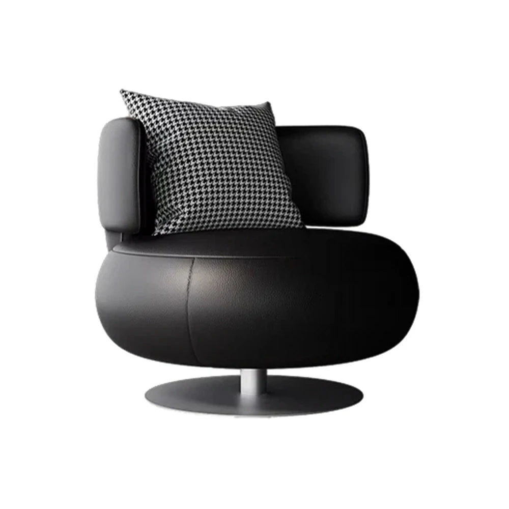 LIVARA Swivel Chair Soft Silicone Leather UTTP Honeycomb Foam High Resilience Modern Design - Black