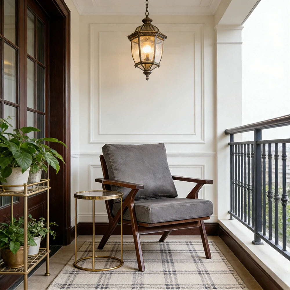 LIVARA Suede Accent Armchair - Solid Wood Frame with High-Density Foam Cushion, Ergonomic Design, Winter & Summer Use - Grey