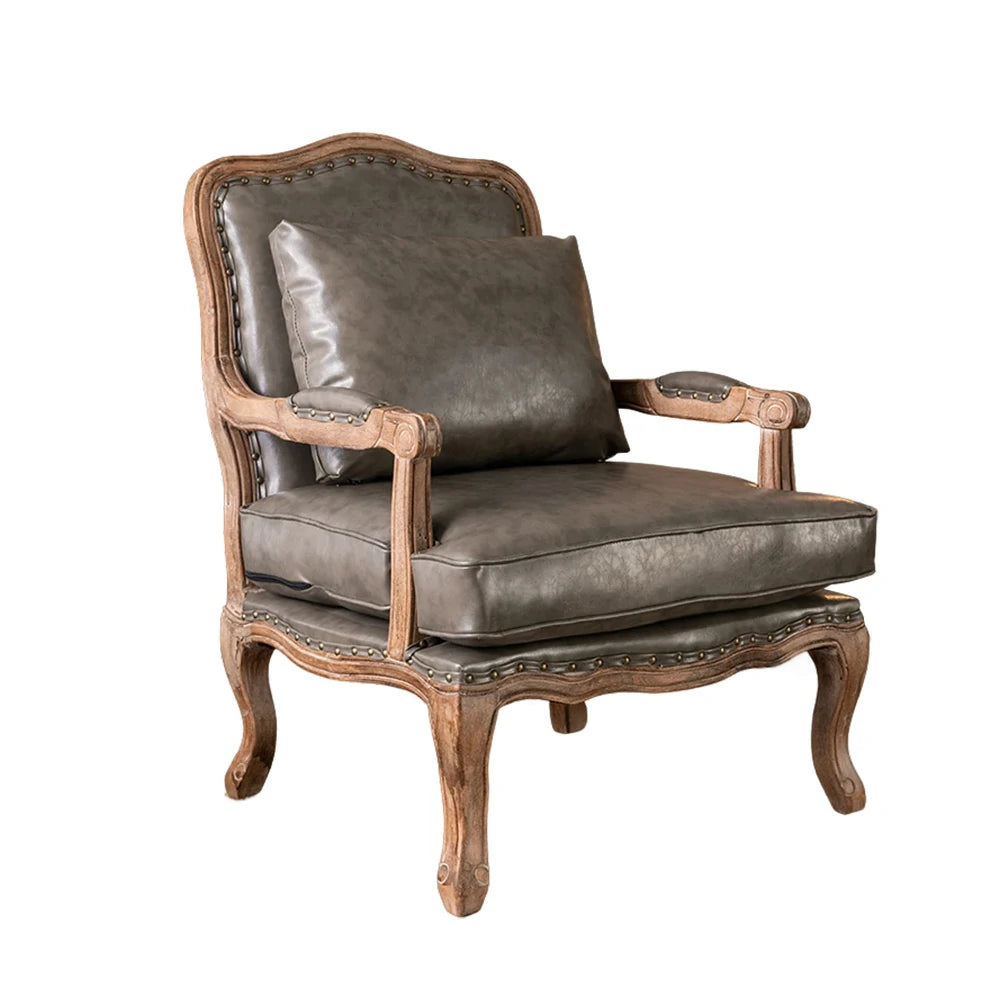 LIVARA Green Orchid Embroidered Velvet Armchair with Matching Ottoman - Soft Velvet Upholstery, High-Resilience Cushion, Solid Wood Frame - Coffee