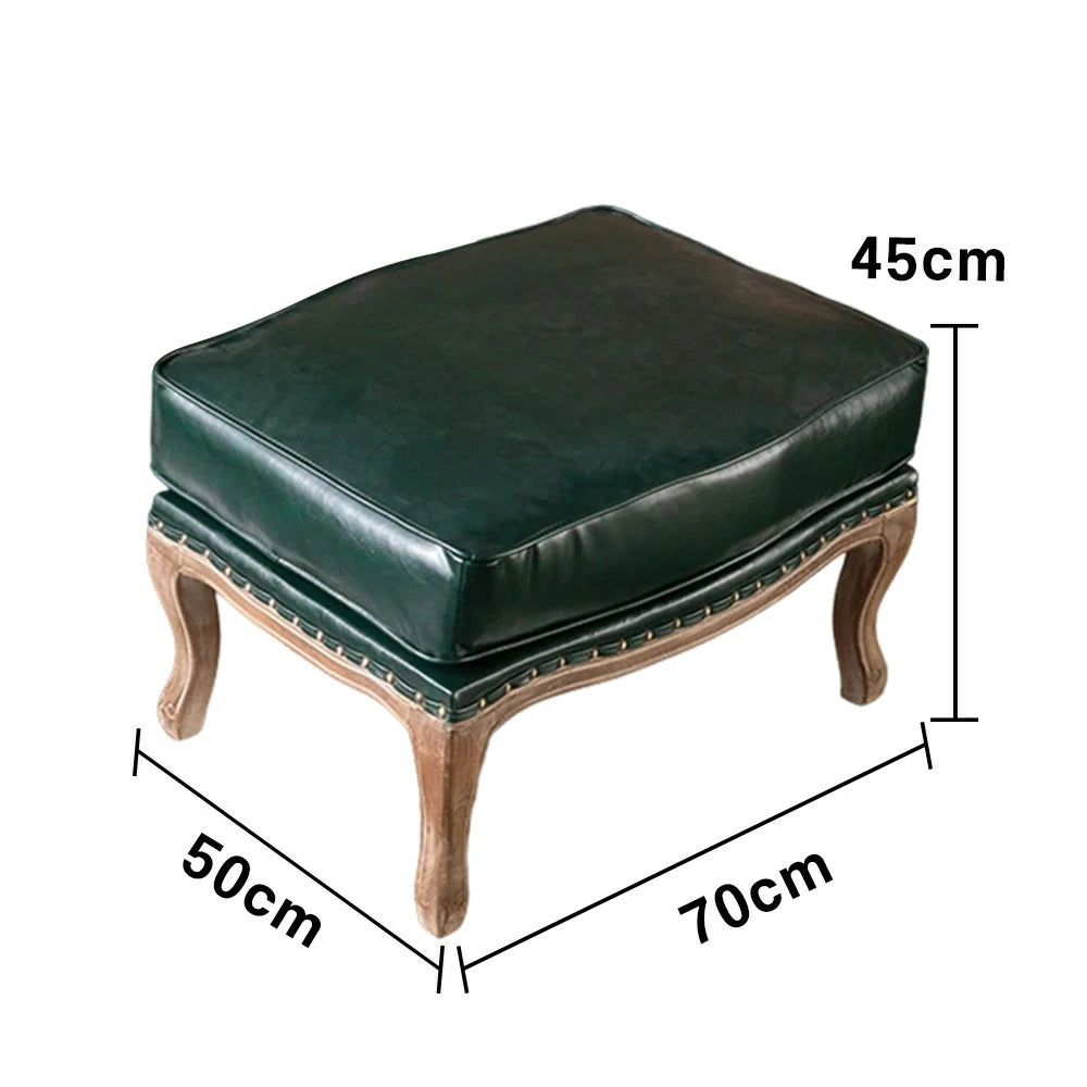 LIVARA Green Orchid Embroidered Velvet Armchair with Matching Ottoman - Soft Velvet Upholstery, High-Resilience Cushion, Solid Wood Frame - Green