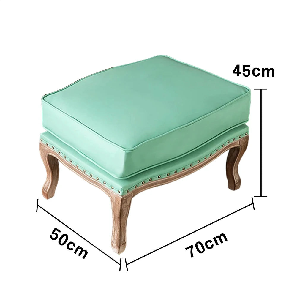 LIVARA Green Orchid Embroidered Velvet Armchair with Matching Ottoman - Soft Velvet Upholstery, High-Resilience Cushion, Solid Wood Frame - Green