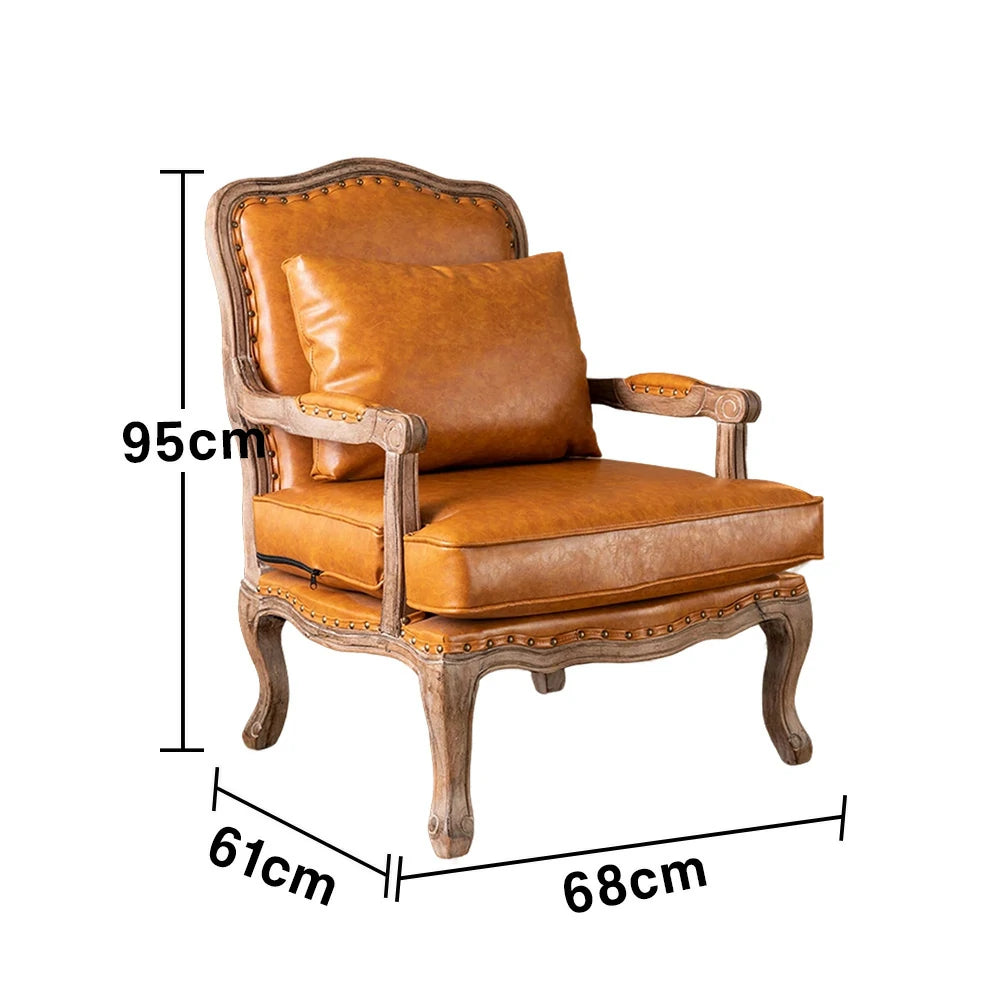 LIVARA Green Orchid Embroidered Velvet Armchair with Matching Ottoman - Soft Velvet Upholstery, High-Resilience Cushion, Solid Wood Frame - Brown