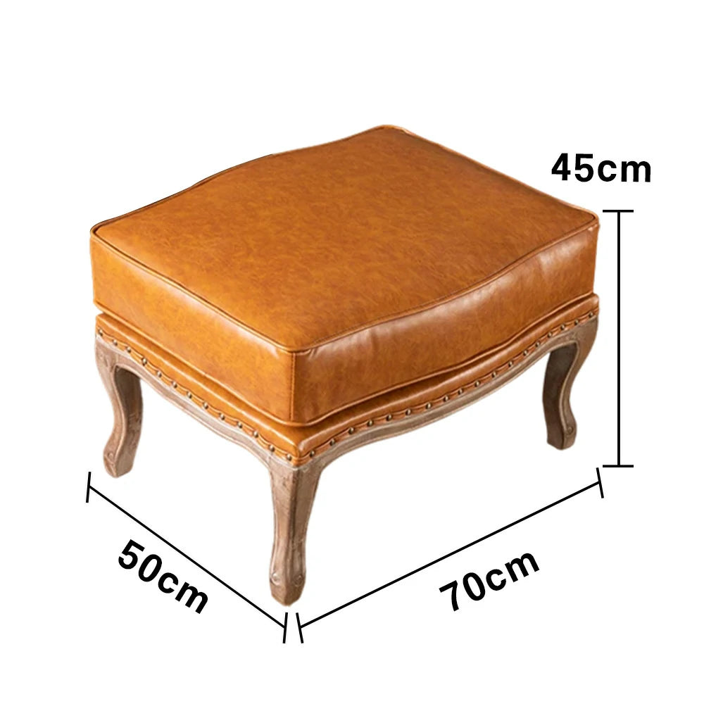 LIVARA Green Orchid Embroidered Velvet Armchair with Matching Ottoman - Soft Velvet Upholstery, High-Resilience Cushion, Solid Wood Frame - Brown