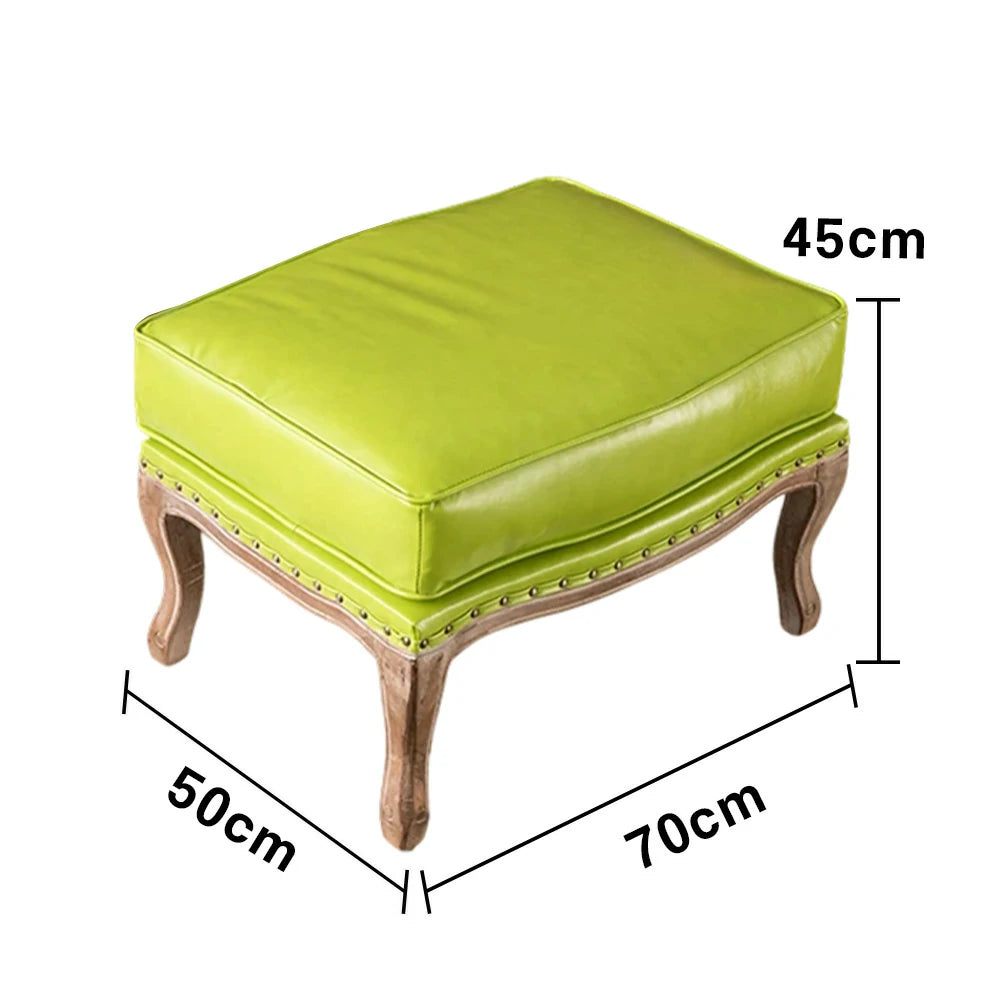 LIVARA Green Orchid Embroidered Velvet Armchair with Matching Ottoman - Soft Velvet Upholstery, High-Resilience Cushion, Solid Wood Frame - Green